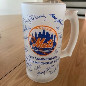 Mets 25th anniversary 1986 championship series beer mug cup
